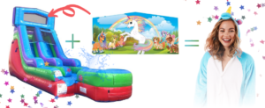 Inflatable Bounce House and Game Frame Panel Combo