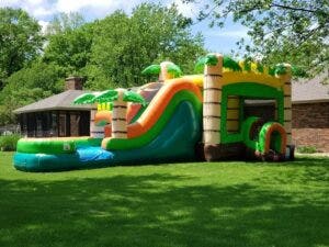 A combo bounce house has some advantages over a traditional bouncer.